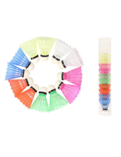 TUBO 12 VOLANTES BÁDMINTON PLÁSTICO