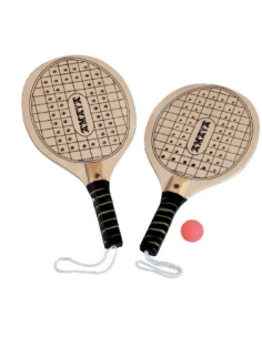 SET 2 PALAS DE MADERA Y PELOTA DE CAUCHO