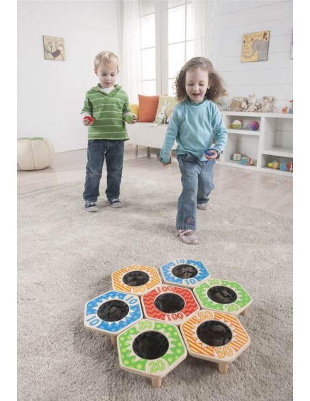 JUEGO DE LANZAMIENTO Y PUNTERÍA 7 CANASTAS