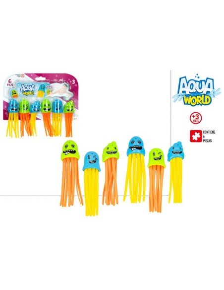 AQUA WORLD - JUEGO ACUATICO PULPOS 6 UDS