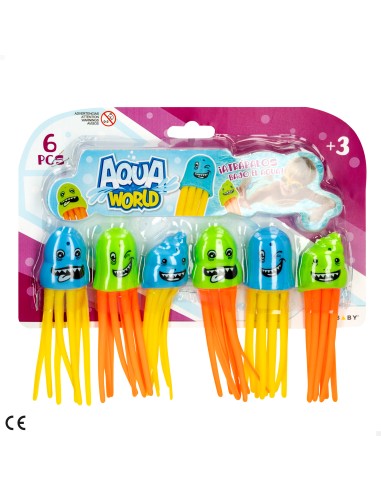 AQUA WORLD - JUEGO ACUATICO PULPOS 6 UDS