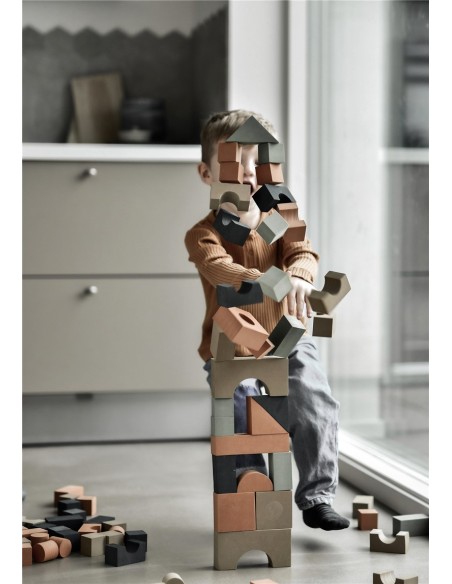 BLOQUES DE CONSTRUCCIÓN ESPUMA EVA (80 PCS) BOSQUE CON BOLSA DE LINO