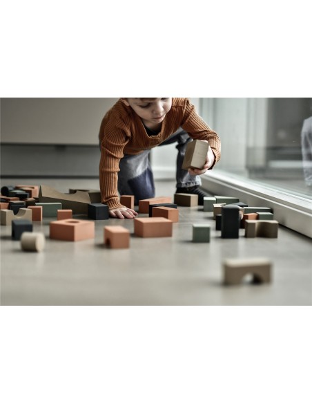 BLOQUES DE CONSTRUCCIÓN ESPUMA EVA (80 PCS) BOSQUE CON BOLSA DE LINO