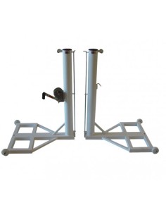 JUEGO POSTES TENIS METÁLICOS TRASLADABLES CON RUEDAS EN...